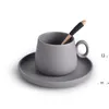 Newstylish Macaron Color Cappucino Latte Coffee Кружка с подносом Деревянная Ложка Дом Кафе Чай Nespresso Чашка Taza Gato Koffie Beker Ewe6162