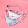 Miúdos bonitos mini saco da cintura mochilas sacos do tórax da lantejoulas para bebé Meninas Fanny Pack Miúdo Belt Holográfico Bolsa