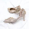 Sexy Women Shoes 7 cm de altos saltos tamanho 35-42 sandálias casamento bridal glitter fetiche stiletto rhinestone ouro bombas de ouro