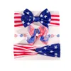 Baby Girls Headbands Bunny Ear Bow Barn Kids Us National Day Cross Knot Hårtillbehör Hårband Amerikanska Independence Day Headwear 3PCS Set KHA162