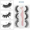 3 paia 3D faux visone lash cura occhio cura naturale ciglia finte ciglia drammatiche ciglia del volume di trucco estensione del ciglio del trucco con pinzette