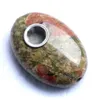 Natural Hualv Stone Oval Pipe Simple Fashion Cigarette Holder Play Manufacturers Direct Sales