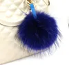 Real 15 cm Classic Raccoon Fur Coat Luxury Car Bag Key Chain Pendant Smycken