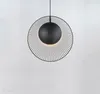 Moderne minimaliste peinture noire fer LED lampes suspendues lustre unique décoration de salon nordique E27 ampoule lampe suspendue 450mm