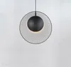 Moderne minimalistische schwarze Farbe Eisen LED Pendelleuchten Einzelkronleuchter Nordic Wohnzimmer Dekoration E27 Hängelampe 450 mm