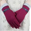 Guantes sin dedos para mujer, mitones cálidos con lazo bonito, mitones para dedos completos, moda de lana Coral para Otoño e Invierno para mujer