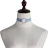 금속 O 링 데님 초커 목걸이 버튼 조절 가능한 목걸이 여자 여자 패션 쥬얼리 윌과 샌디를위한 칼라.
