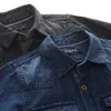 Kinderen denim shirts klassieke effen kleur lange mouwen turn-down kraag jongens voor 3-10 jaar oud kinderen dragen 210713