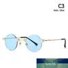 Sonnenbrille Moderne Vintage Schlanke Runde Randlose Stil Tönung Ozean Objektiv Mode Marke Design Sonnenbrille 88201