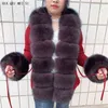 fur cardigan real coat natural knitted sweaters s racoon vest women 211122