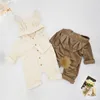 Sonbahar erkek bebek giysileri kız kapüşonlu romper tulum doğan bahar kış tavşan ayı karikatür kostümleri roupa 210816