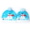 LED Knitting Hat Christmas Lighting POM Beanie Dzieci Dorosłych Snowflake Xmas Szydełka Wełniana Światła Dziana Kilka Holloween Wll601