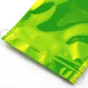 400pcs 녹색 알루미늄 호일 스탠드 업 마일 라 포장 가방 Resealable 포장 파우치 다양 한 크기 지퍼 잠금 식품 저장 가방