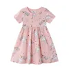 Jumping Meters Children's Dresses for Baby Girls Summer Animals Clothing Cotton Party Tutu Bunny Kids Clothes 210529