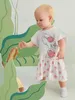 Robe à smocks à volants avec bordure graphique à pois pour bébé SHE