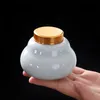 Jar Sealed Storage Tank Ceramic Caddies for Tieguanyin Pu'er Holder Teaware Accessories Coffee Beans Bottle Porcelain