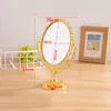 Mirrors European-Style Desktop Double-Sided Mirror Oval Round Antique Rotating Beauty Vanity