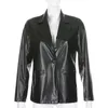 SUCHCUTE PU women leather jacket autumn coat streetwear black Jacket y2k esthetic gothic vintage 90s outfits