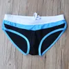 Męskie stroje kąpielowe Summer Men Nylon Swim Krótkie pnie Seksowne niskie talia pływacko -moda wesoły męska torebka plaż