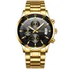 Gouden mannen kijken luxe merk sport stijl horloges heren chronograph quartz polshorloge mannelijke waterdichte klok relogio masculino 210517