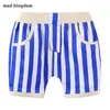 Mudkingdom Summer Boys Casual Shorts Cute Candy Color Holiday Cotton Elastic Waist Two Striped Slacks Kids Clothes 210615