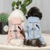 Reflekterande hund regnrock vattentät hundkläder jacka valp chihuahua jumpsuit kostym små medelstora hundar regnrock huva jacka 211007