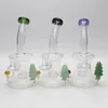 Стеклянный бонг-кальян с рождественской елкой Recycler Dab Rig Курительная трубка Уникальный кальян Perc высотой 8 дюймов