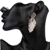 Blattlegierung Große Baumeln Ohrringe für Frauen Mädchen 2021 Vintage Punk Gold Farbe Tropfen Ohrringe Große Metallrechnung Schmuck