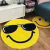 Ameublement maison souriant tapis circulaire salle de bain porte tapis absorbant salon tapis