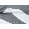 Nieregularny Patchwork Crop T Shirt Kobiety Z Długim Rękawem Crewneck Koreański Slim Moda Tees Mujer GreyBlack E-Girl Sexy Leisure Topy 210515