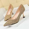 BigTree Bling High Heels Dance Club Buty Kobiety Sexy Glitter Pump Paillette Stiletto 2019 Nowe Party Party Wedding Pumps X0526