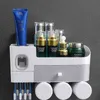 BAISPO porte-brosse à dents inversé sans poinçon distributeur automatique de dentifrice articles de toilette support de rangement ensemble d'accessoires de salle de bain 210322