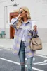 Women's Wool & Blends Casual Retro Blend Plaid Shirt Jacket Long Sleeve Lapel Button Down Shacket With Pockets