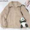 Joolaouth Winter Kurtki Ubrania Kobiety Plata Płaszcz Kobieta Haft Niedźwiedź Grubany Znosić Zużycie obu stron Jacket Jacket 210928