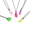 Natural white crystal electroplated polished arts rough stone pendant Reiki healing Chakra Gemstone colorful multi-shape energy quartz necklace