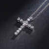 Pendant Necklaces Heart Shaped Gorgeous Zircon Crosses Pendants Choker Chains White Gold Color Necklace For Women Fashion Jewelry Wholesale