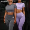 leggings de gym violet