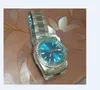 Montre de luxe classique édition anniversaire cristal vert 36mm cadran blanc motif de sculpture mécanique automatique verre saphir montres pour hommes