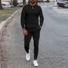 2 pedaços de tracksuit homens outono zíper moletom + calças cordiais masculino manga longa slim fit jogador rodando sportswear conjuntos