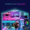 Strisce Musica app Bluetooth Musica attivata attivata SMD RGB LED Flexible Strip Lighting 5M 16,4 piedi con telecomando per il rocciata per alimentazione