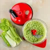 2L Kitchen Accessories Manual Food Processor Blender Potato Crusher Minced Meat Mincer Grinder Hand Vegetable Mixer Cutter 210317