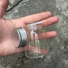 47 * 70 * 34mm 80 ml Glasflaschen Silikonstopper Aluminiumkappe Leere Gläser Transparente Klarfläschchen Container 12pcshigh Menge