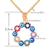 Sinleery Turkiet Blue Evil Eye Round Circle Pendant Neckalce on Neck for Women Drop 2021 XL075 SSK