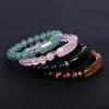8mm Natural Stone Crystal Beaded Strands Charm Bracelets Colorful Elastic Bangle For Women Men Party Club Decor Jewelry