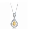 Hochwertiger, eleganter, klassischer Schmuck, 14-karätiges 18-karätiges Echtgold, gelbe Halskette mit natürlichen Diamanten für Frauen 2021
