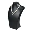 Colar de couro preto de couro preto busto de jóias altas exibição de suporte de pescoço para jóias prateleira de prateleira de jóias counter top stand xpiwt 381 q2