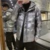 Man punk ner parkas mode trend par tjockna blixtlås hooded ytterkläder designer vinter manliga avslappnade lyxiga brödjackor