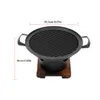 Mini barbecue oven grill Japanse stijl een persoon kookt oven huis houten frame alcoholkachel BBQ voor buitentuinfeest 210724