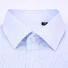 Yüksek kaliteli Ütüsüz Erkekler Elbise Gömlek Yaz Kısa Kollu Katı Erkek Giyim Düzenli Fit İş Gömlek Beyaz Mavi 8XL 210708