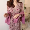 Robes décontractées Midi robe en velours côtelé 2022 automne hiver Boho a-ligne piste fête Vintage élégant luxe femmes à manches longues Vestidos